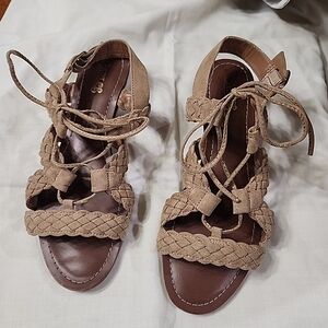Carlos Santana Braided Tan Sandals